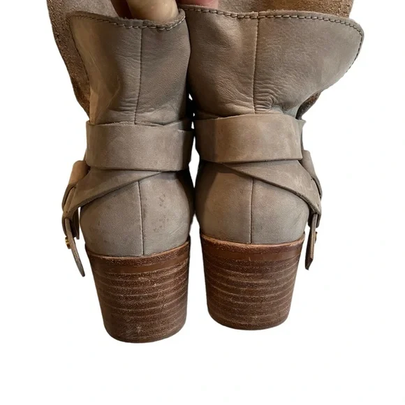 UGG Australia Elora Leather Short Ankle Boots Taupe - Picture 12 of 14